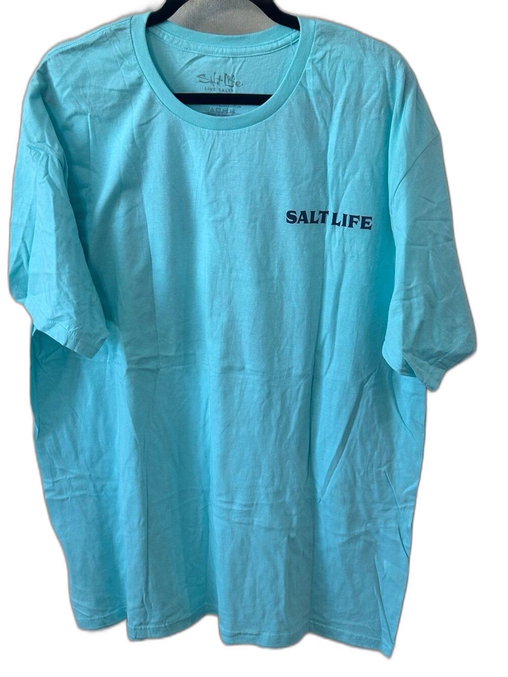 SALT LIFE T-Shirt Men’s Size XLG “Drink Like A Fish” Graphic Color: Aruba. NWT